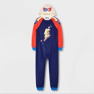 Unisex Superhero Pajama Onesie Jumpsuit Romper Size XL boy or Small/Medium Adult